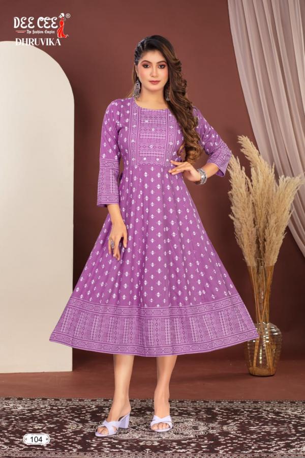 Deecee Dhruvika Flared Printed Rayon Anarkali Kurtis Collection